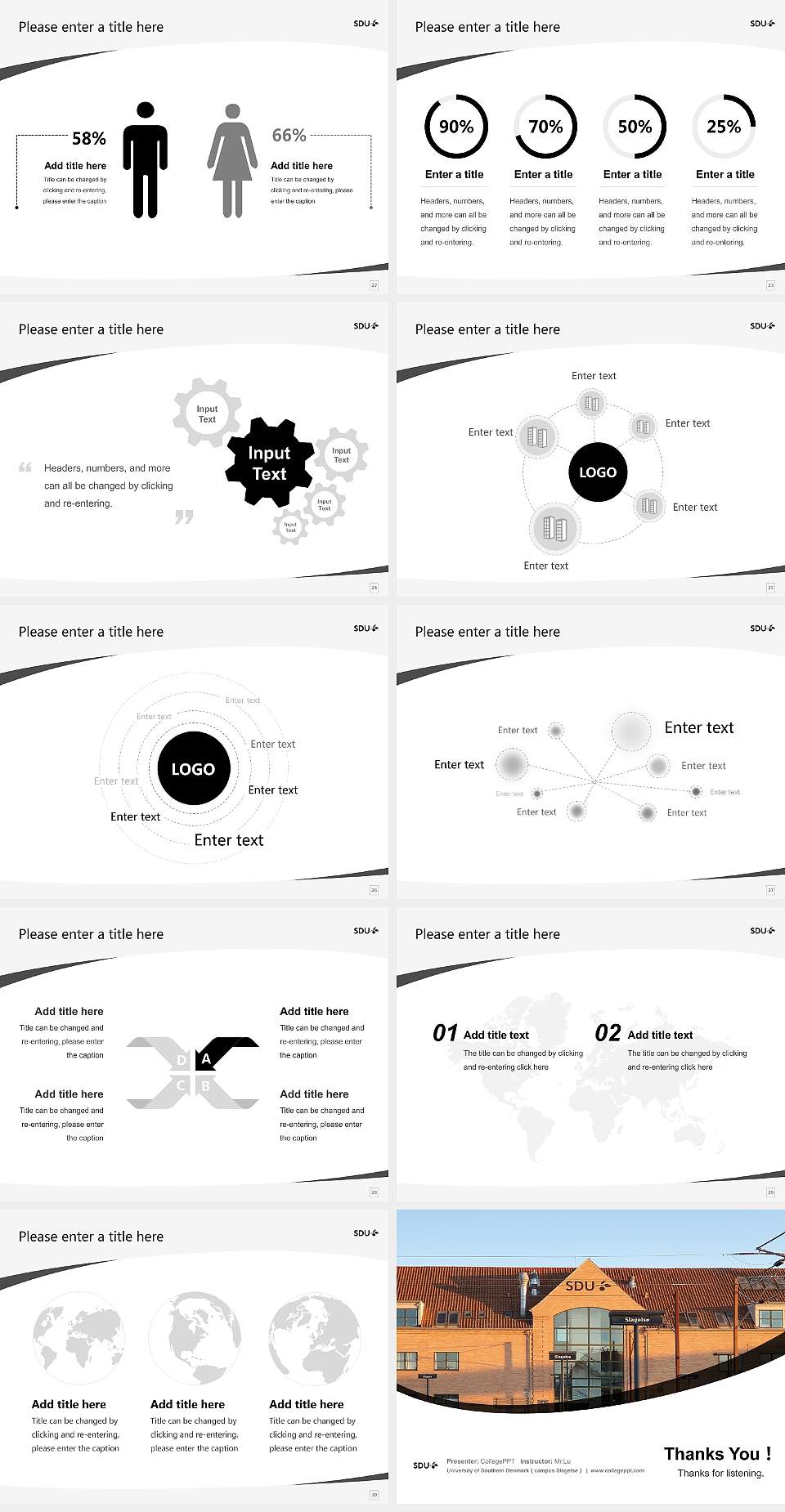 University of Southern Denmark（campus Slagelse） Course/Courseware Creation PPT Template4:3 ratio PPT effect preview image4