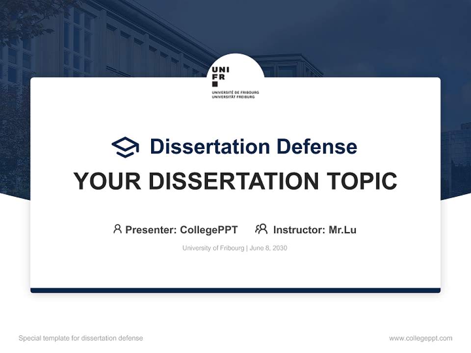 University of Fribourg Graduation Thesis Defense PPT Template4:3 ratio PPT effect preview image7