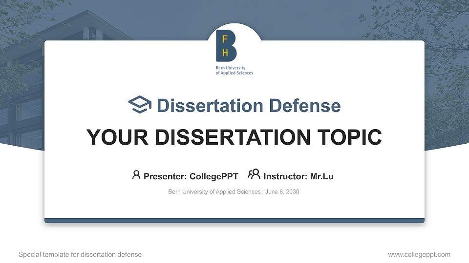 Bern University of Applied Sciences Graduation Thesis Defense PPT Template16:9 ratio PPT effect preview image