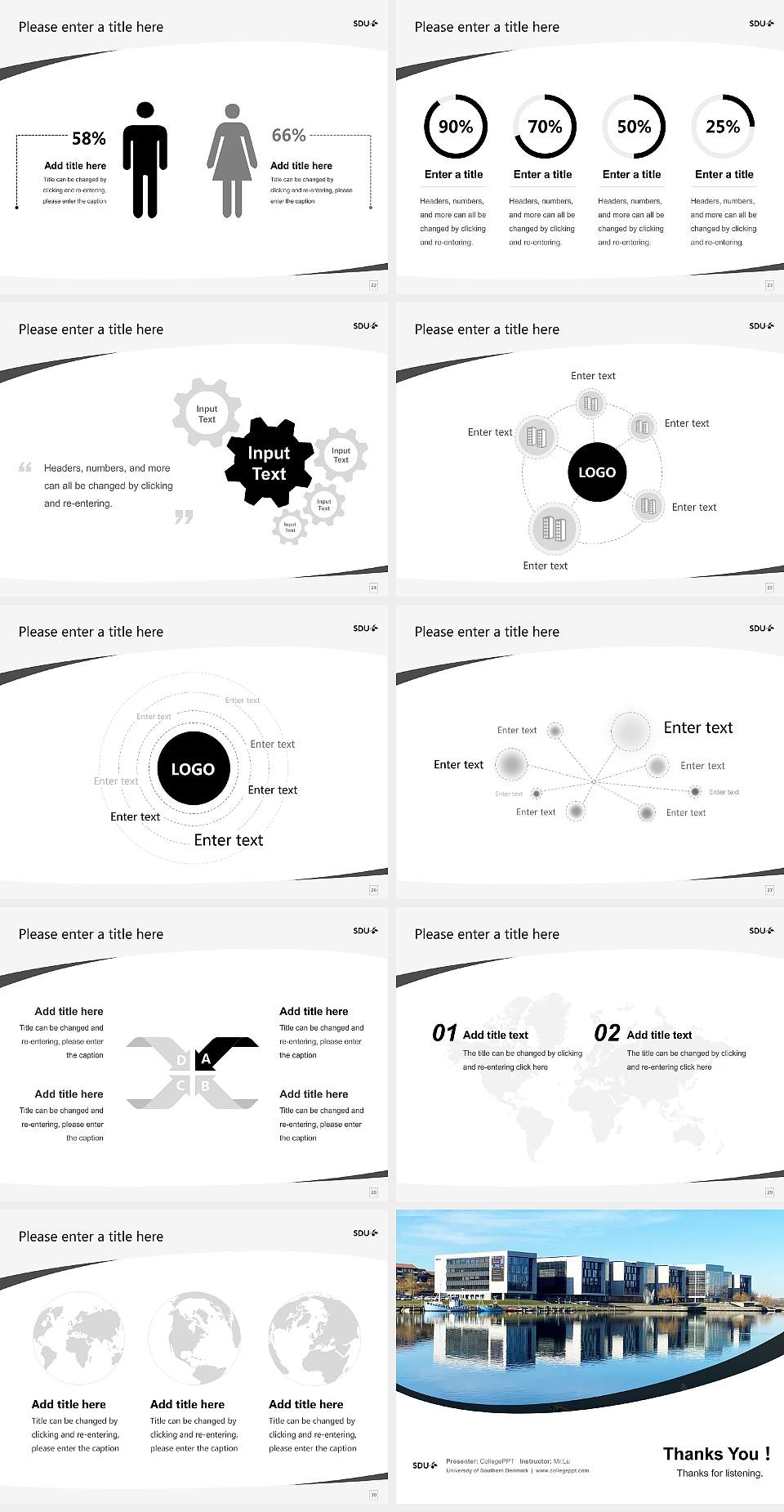 University of Southern Denmark Course/Courseware Creation PPT Template4:3 ratio PPT effect preview image4