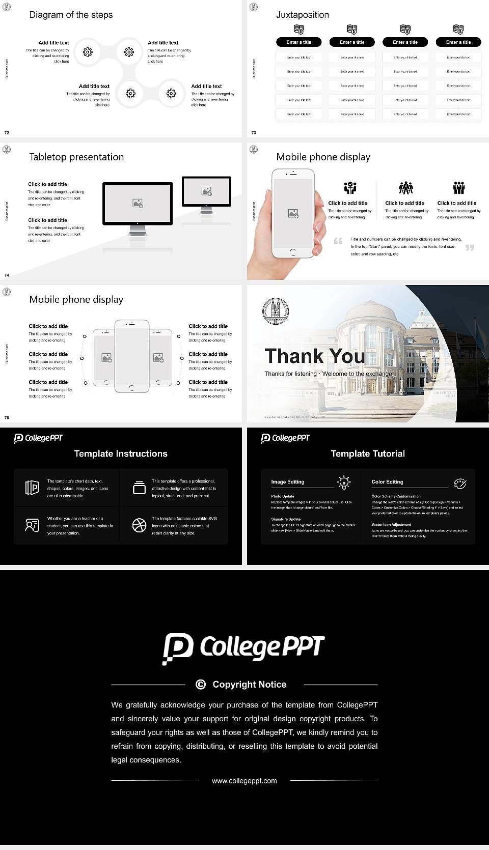 University of Zurich Competition/Entrepreneurship Contest PPT Template16:9 ratio PPT effect preview image9