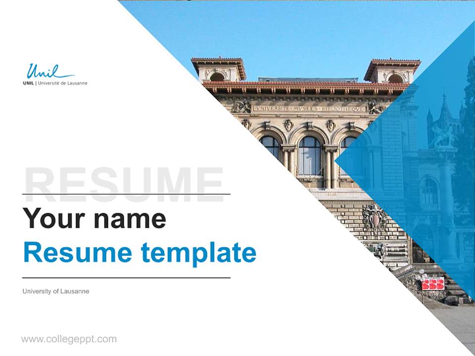 University of Lausanne Resume PPT Template4:3 ratio PPT effect preview image5