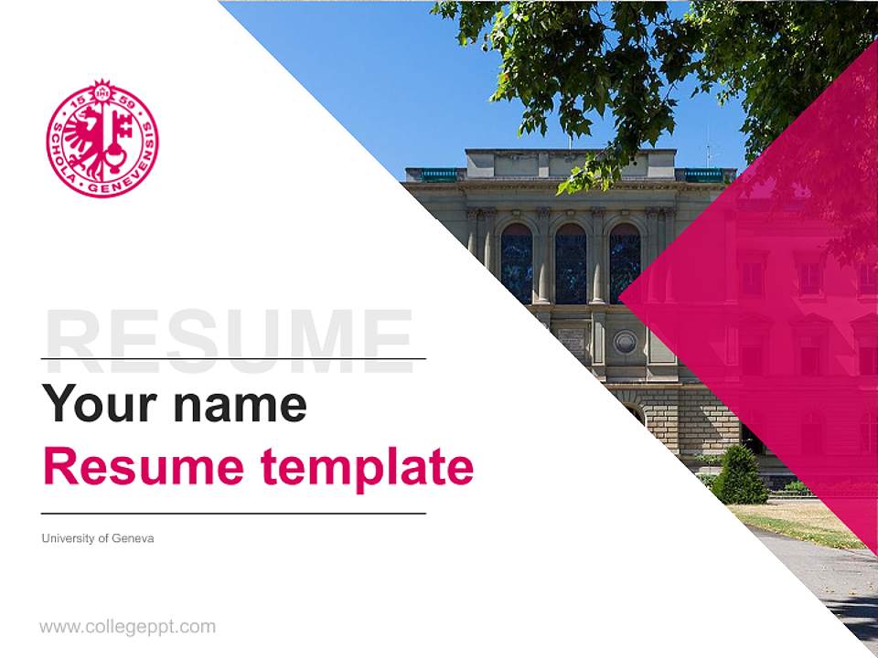University of Geneva Resume PPT Template4:3 ratio PPT effect preview image5