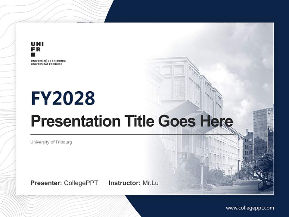 University of Fribourg Academic Presentation/Research Findings Report PPT Template4:3 ratio PPT effect preview image1