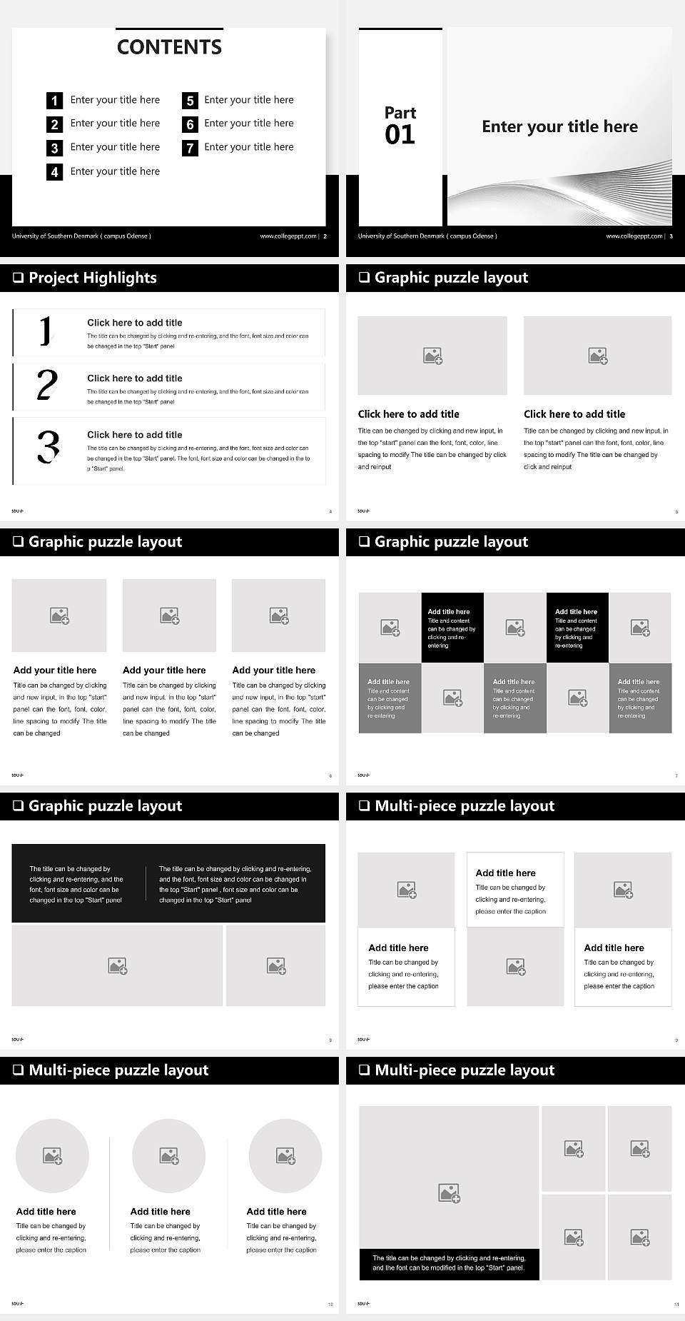 University of Southern Denmark（campus Odense） General PPT Template4:3 ratio PPT effect preview image2