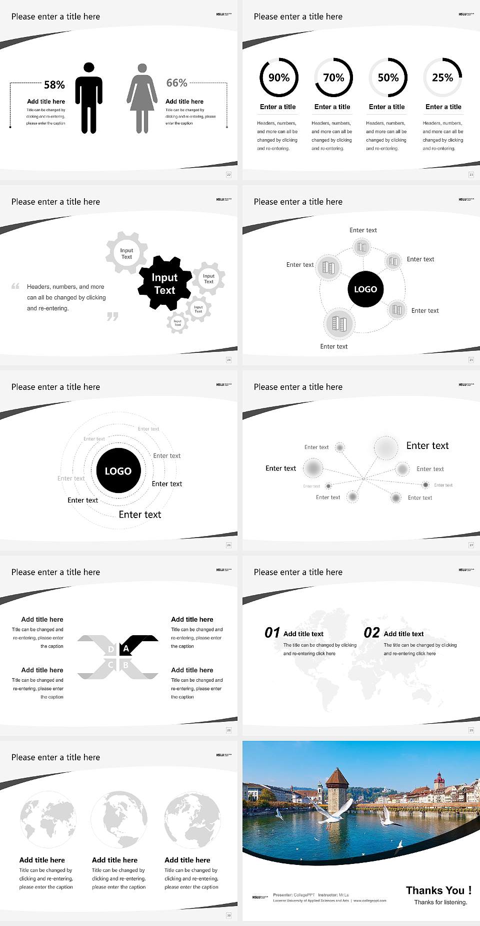Lucerne University of Applied Sciences and Arts Course/Courseware Creation PPT Template4:3 ratio PPT effect preview image4