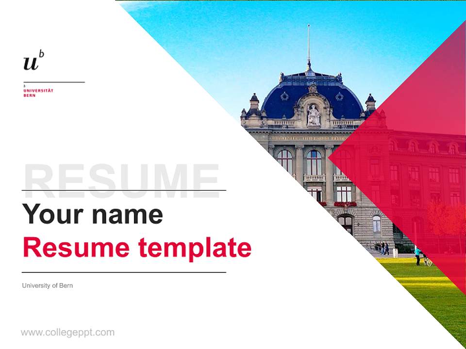 University of Bern Resume PPT Template4:3 ratio PPT effect preview image5