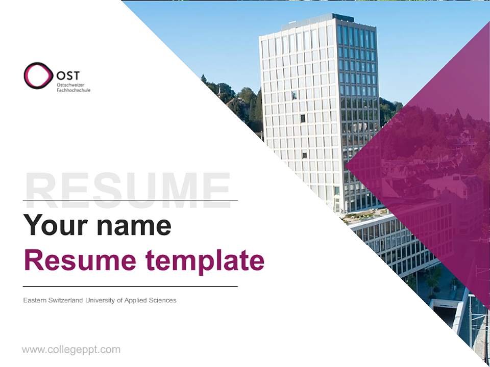 Eastern Switzerland University of Applied Sciences Resume PPT Template4:3 ratio PPT effect preview image5