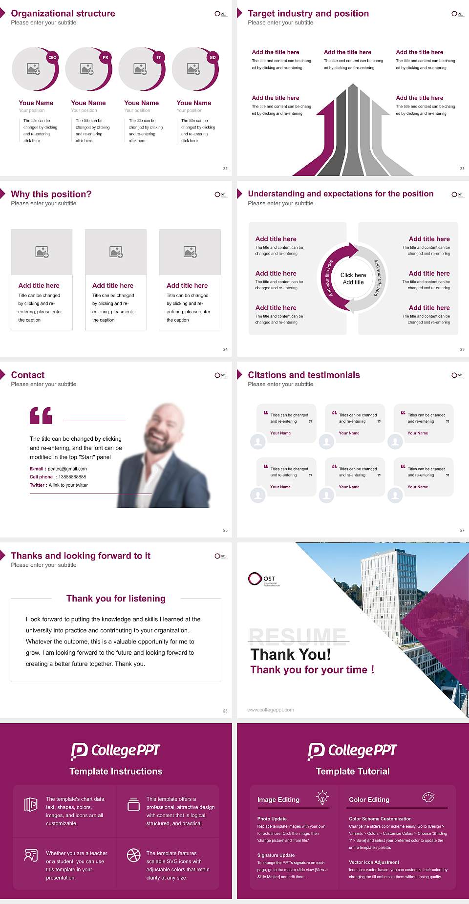 Eastern Switzerland University of Applied Sciences Resume PPT Template4:3 ratio PPT effect preview image4