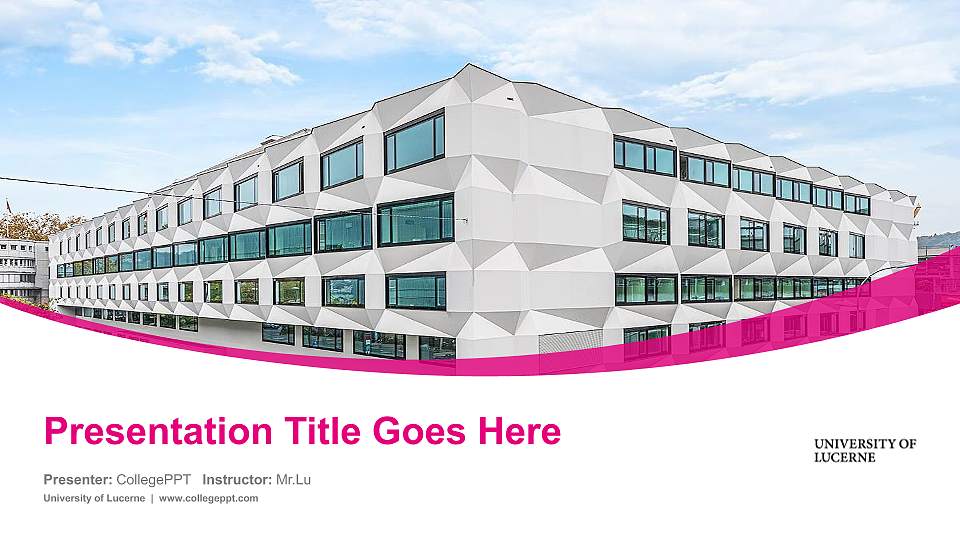 University of Lucerne Course/Courseware Creation PPT Template16:9 ratio PPT effect preview image