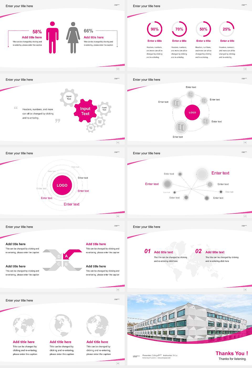 University of Lucerne Course/Courseware Creation PPT Template16:9 ratio PPT effect preview image4