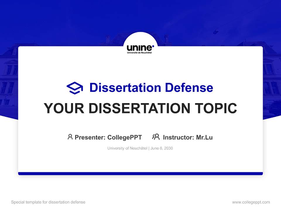 University of Neuchâtel Graduation Thesis Defense PPT Template4:3 ratio PPT effect preview image7