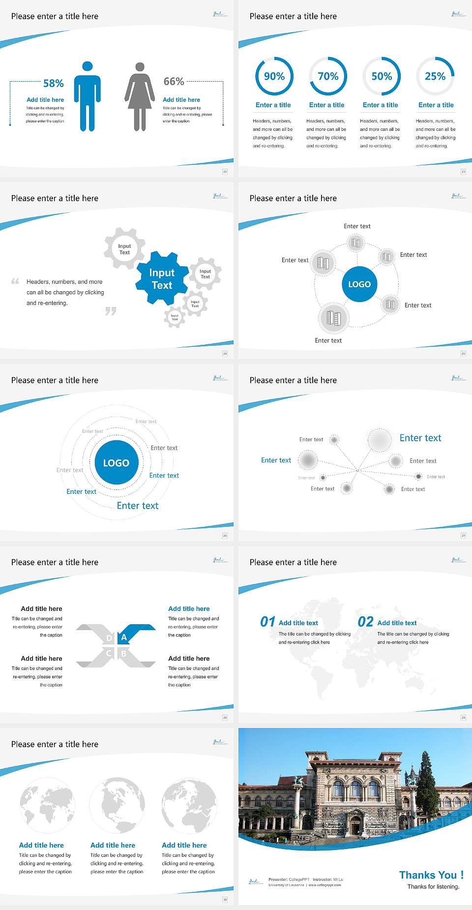 University of Lausanne Course/Courseware Creation PPT Template4:3 ratio PPT effect preview image4