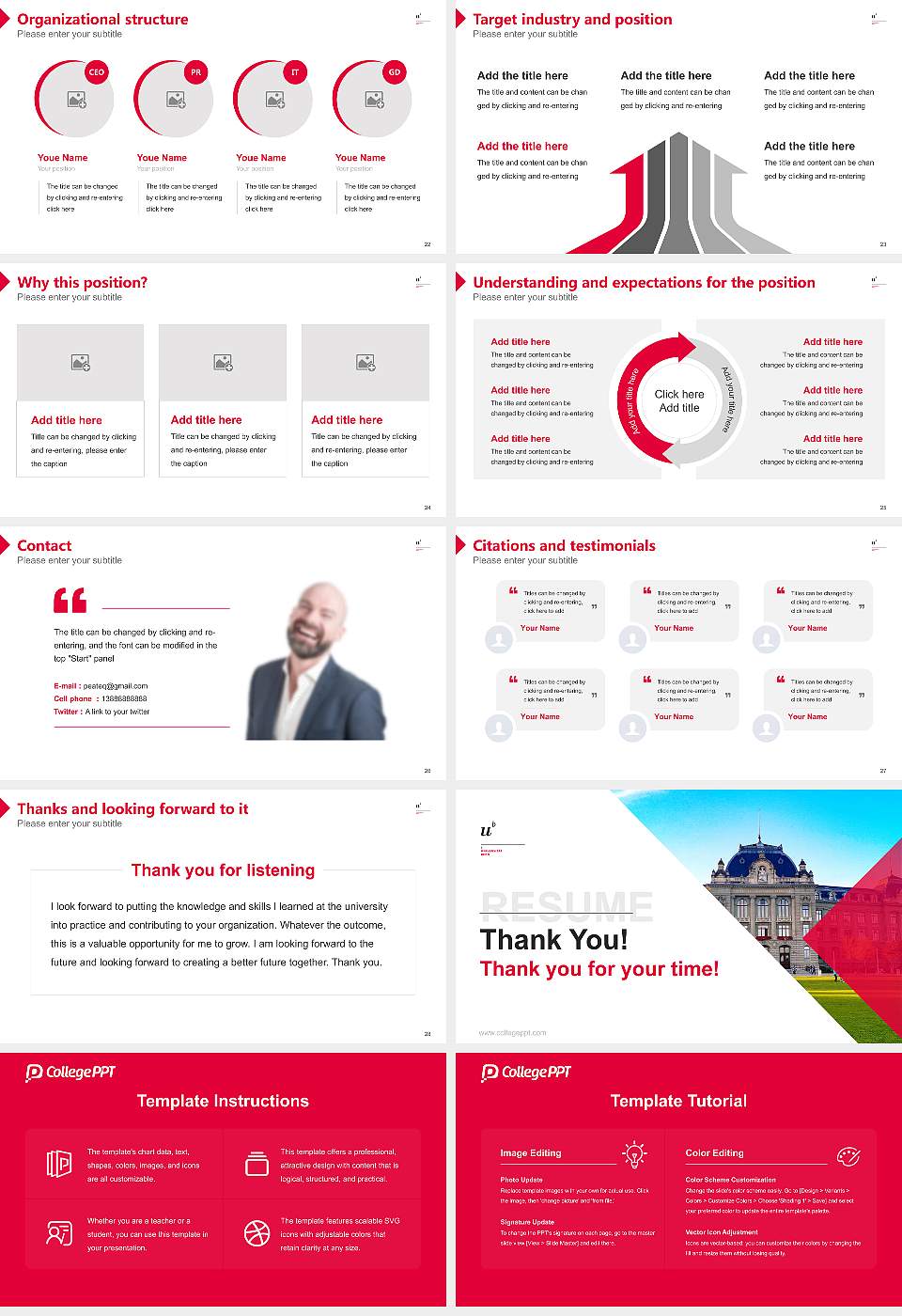 University of Bern Resume PPT Template16:9 ratio PPT effect preview image4