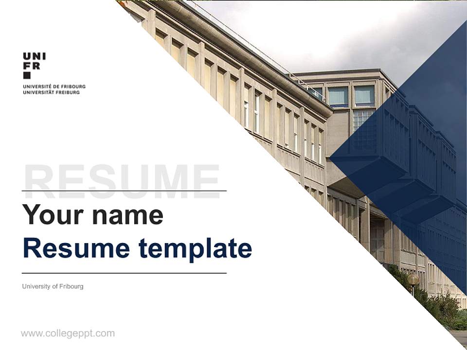 University of Fribourg Resume PPT Template4:3 ratio PPT effect preview image5