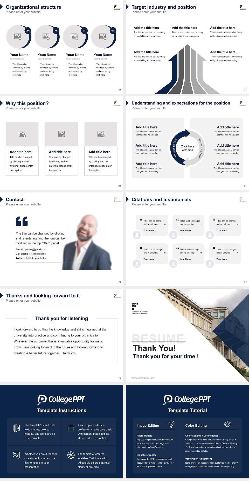 University of Fribourg Resume PPT Template4:3 ratio PPT effect preview image4