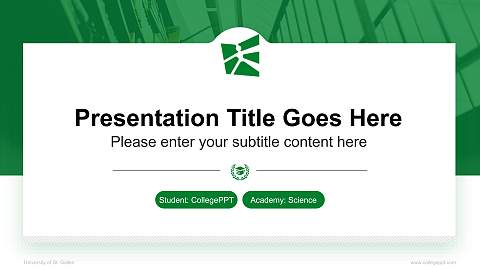 University of St. Gallen National Scholarship Defense PPT Template
