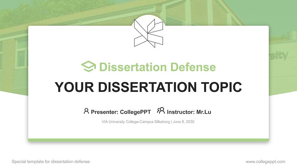 VIA University College-Campus Silkeborg Graduation Thesis Defense PPT Template16:9 ratio PPT effect preview image