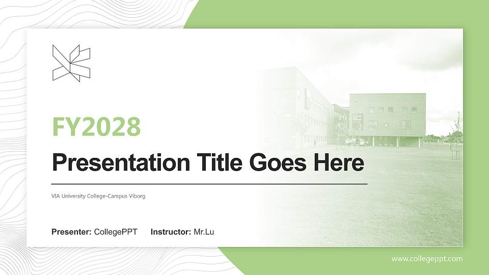 VIA University College-Campus Viborg Academic Presentation/Research Findings Report PPT Template16:9 ratio PPT effect preview image