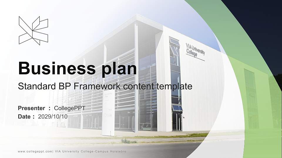 VIA University College-Campus Holstebro Competition/Entrepreneurship Contest PPT Template16:9 ratio PPT effect preview image