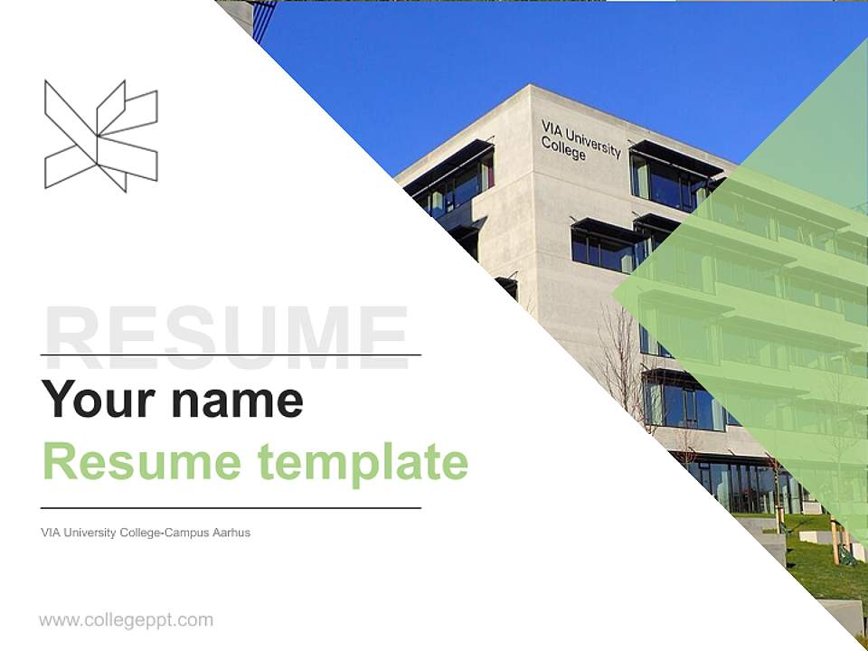 VIA University College-Campus Aarhus Resume PPT Template4:3 ratio PPT effect preview image5