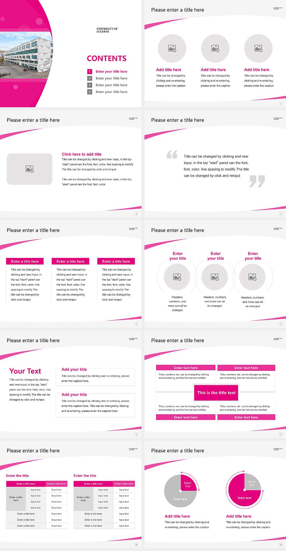University of Lucerne Course/Courseware Creation PPT Template4:3 ratio PPT effect preview image2
