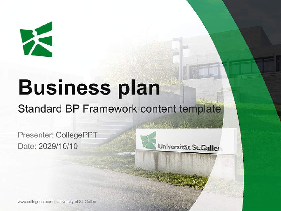 University of St. Gallen Competition/Entrepreneurship Contest PPT Template4:3 ratio PPT effect preview image9