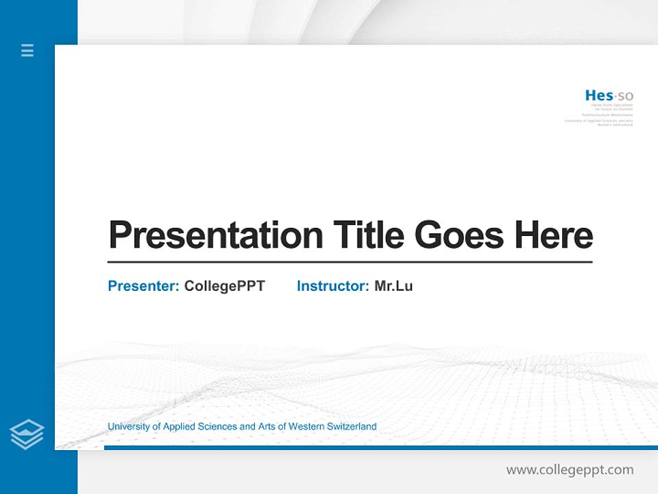 University of Applied Sciences and Arts of Western Switzerland Thesis Proposal/Graduation Defense PPT Template4:3 ratio PPT effect preview image5