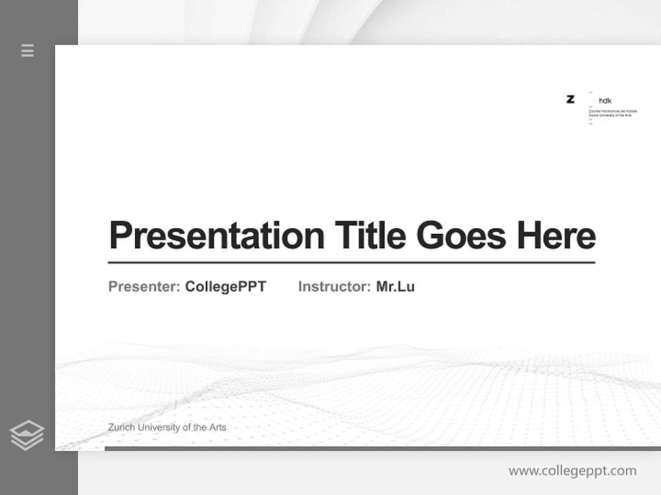 Zurich University of the Arts Thesis Proposal/Graduation Defense PPT Template4:3 ratio PPT effect preview image5