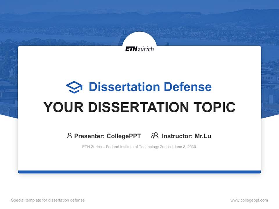 ETH Zurich – Federal Institute of Technology Zurich Graduation Thesis Defense PPT Template4:3 ratio PPT effect preview image7