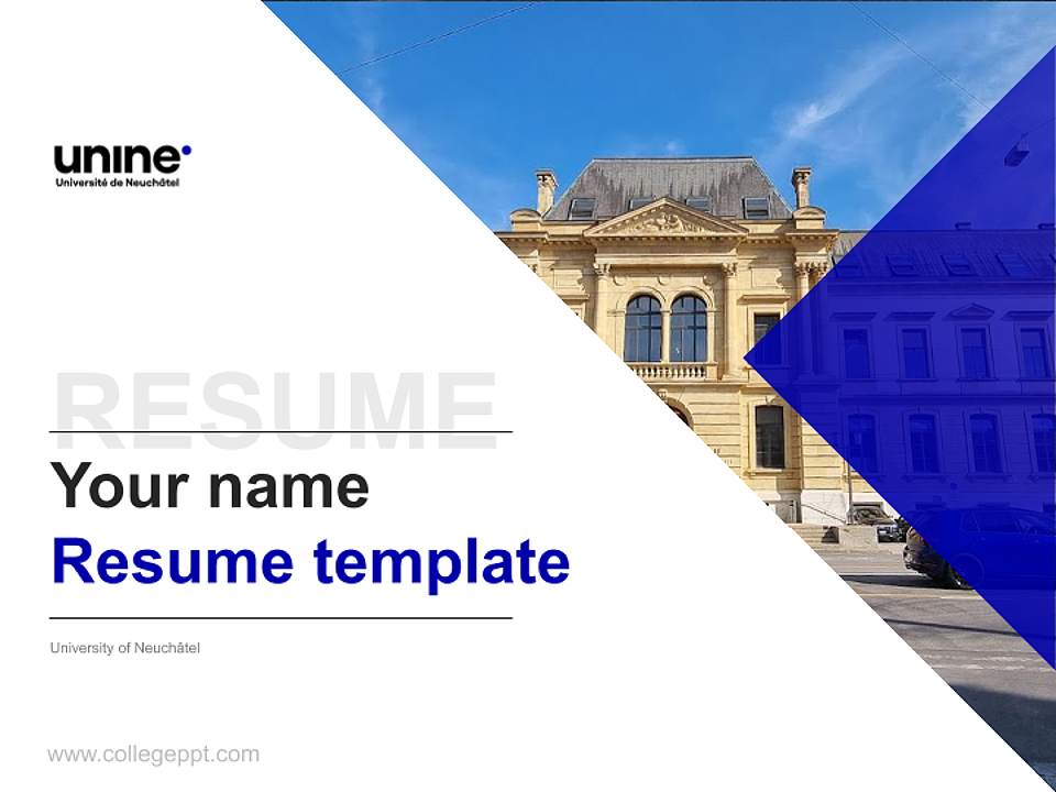 University of Neuchâtel Resume PPT Template4:3 ratio PPT effect preview image5