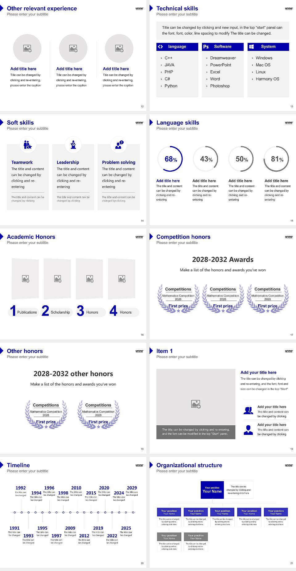 University of Neuchâtel Resume PPT Template4:3 ratio PPT effect preview image3