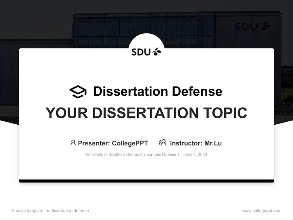 University of Southern Denmark（campus Odense） Graduation Thesis Defense PPT Template4:3 ratio PPT effect preview image7
