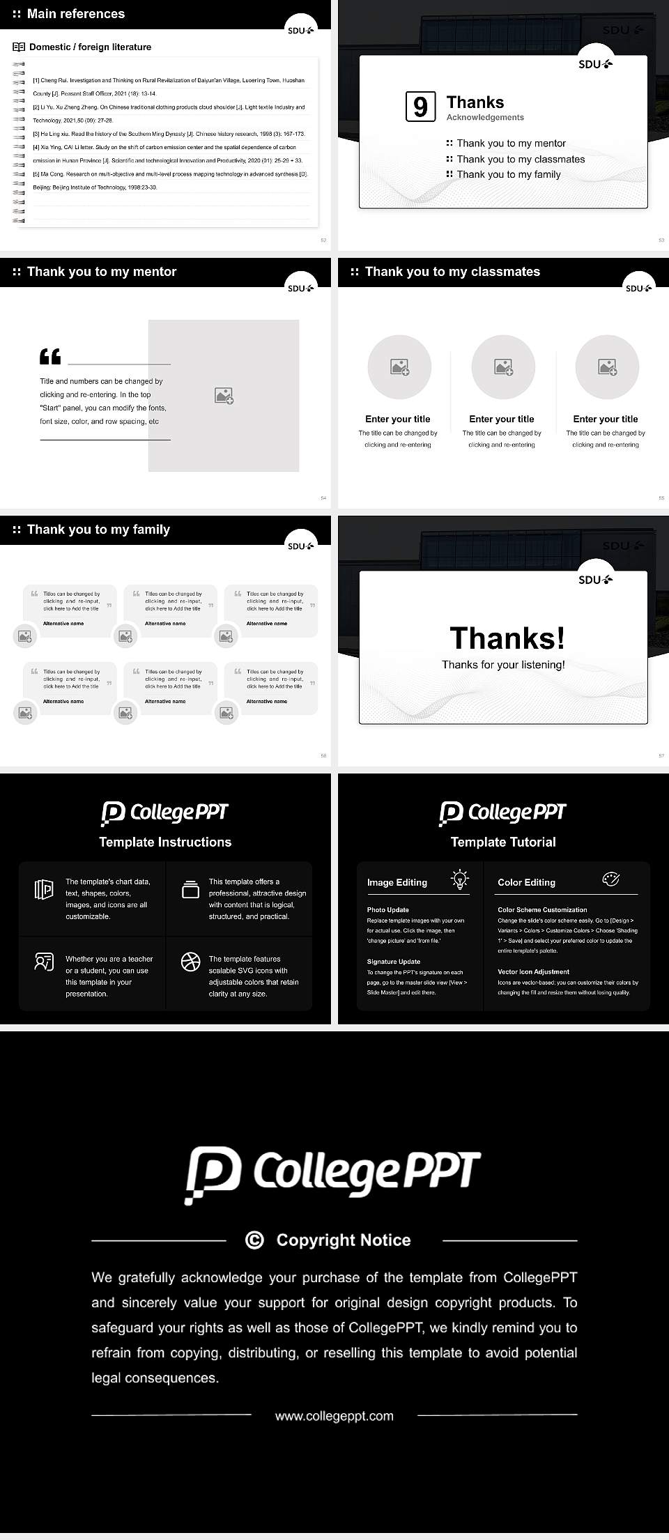 University of Southern Denmark（campus Odense） Graduation Thesis Defense PPT Template4:3 ratio PPT effect preview image7