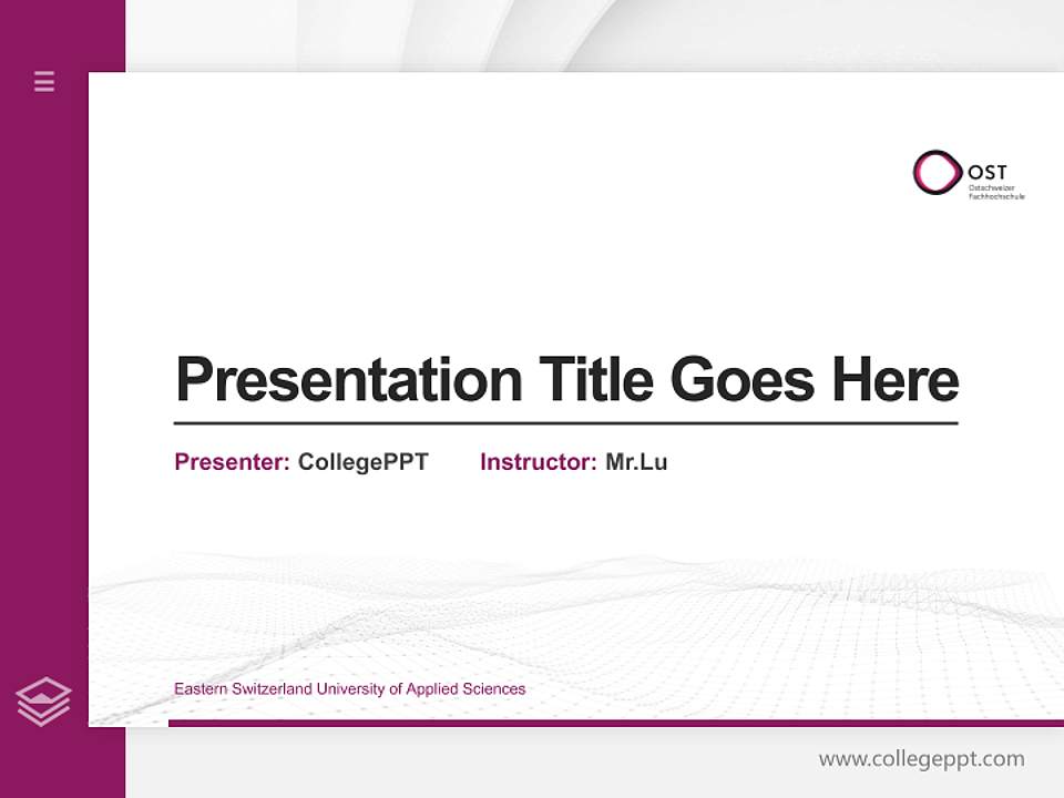 Eastern Switzerland University of Applied Sciences Thesis Proposal/Graduation Defense PPT Template4:3 ratio PPT effect preview image5