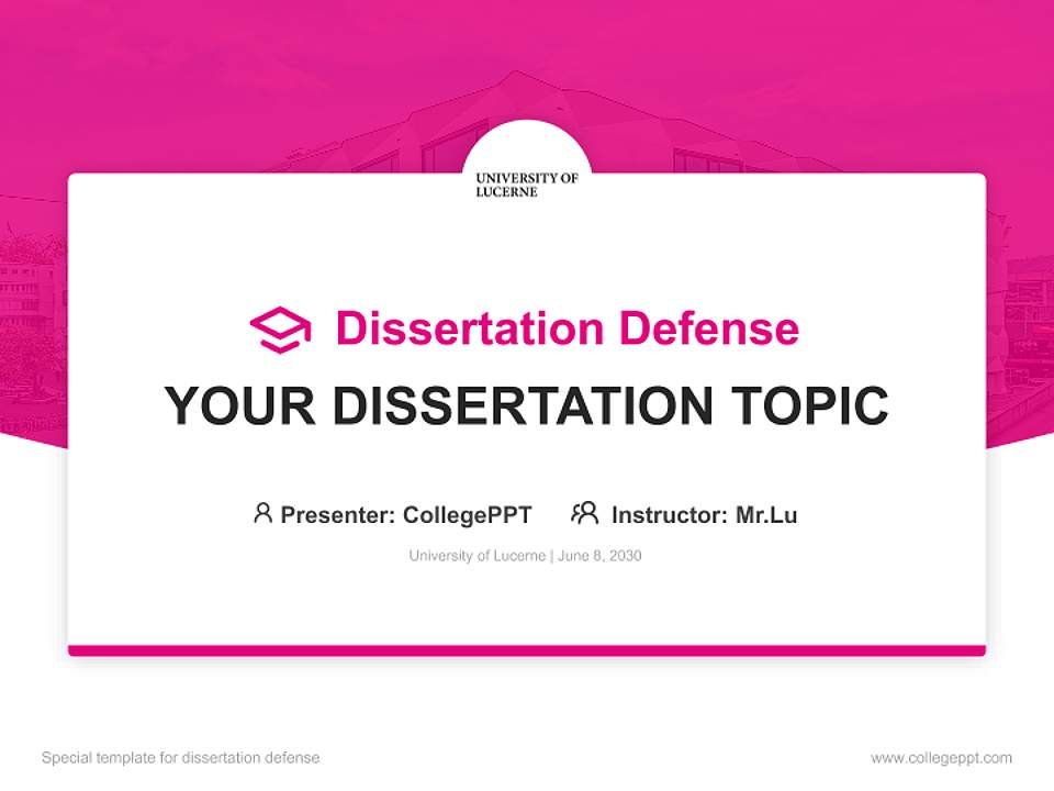 University of Lucerne Graduation Thesis Defense PPT Template4:3 ratio PPT effect preview image7