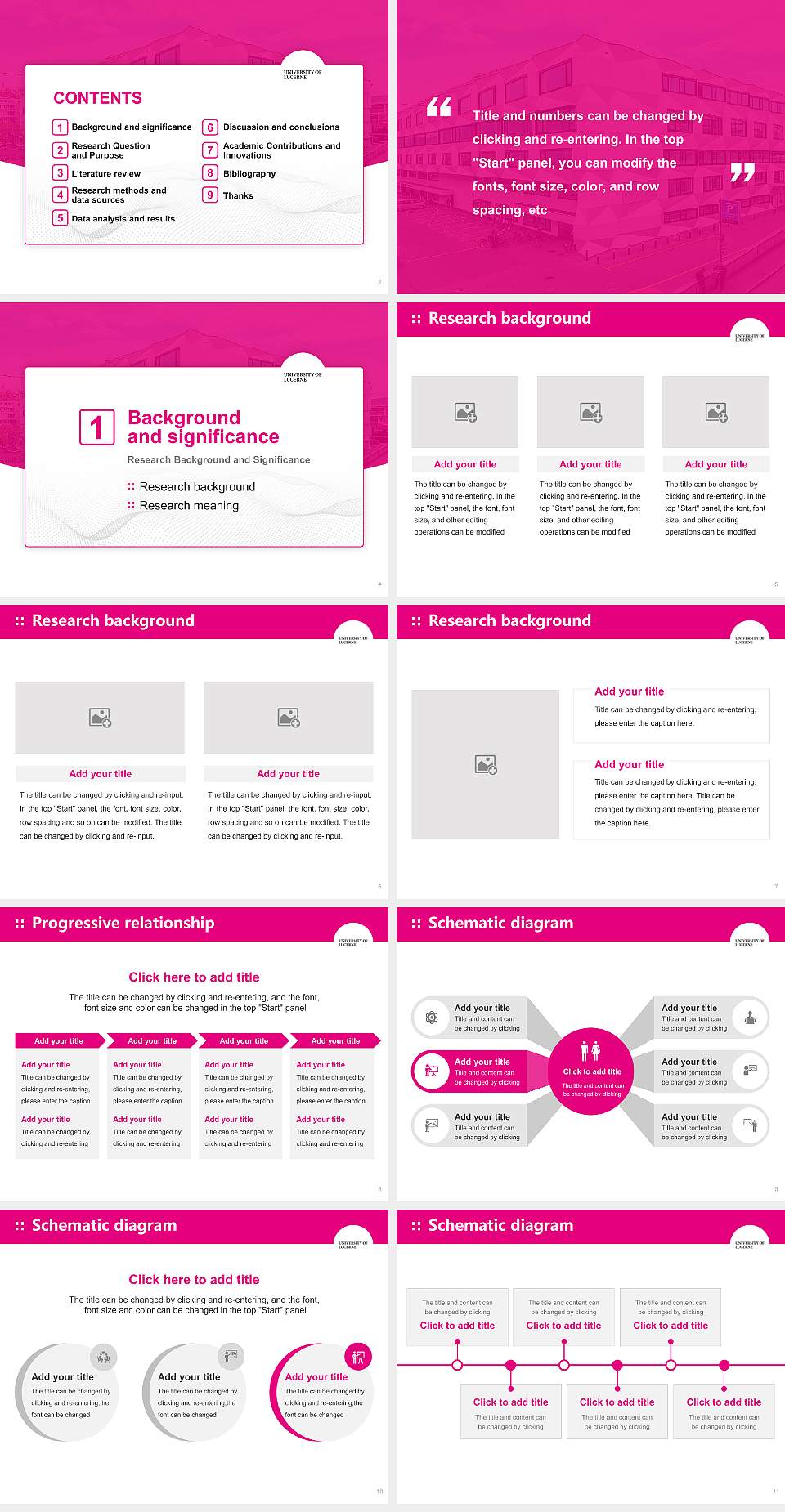 University of Lucerne Graduation Thesis Defense PPT Template4:3 ratio PPT effect preview image2