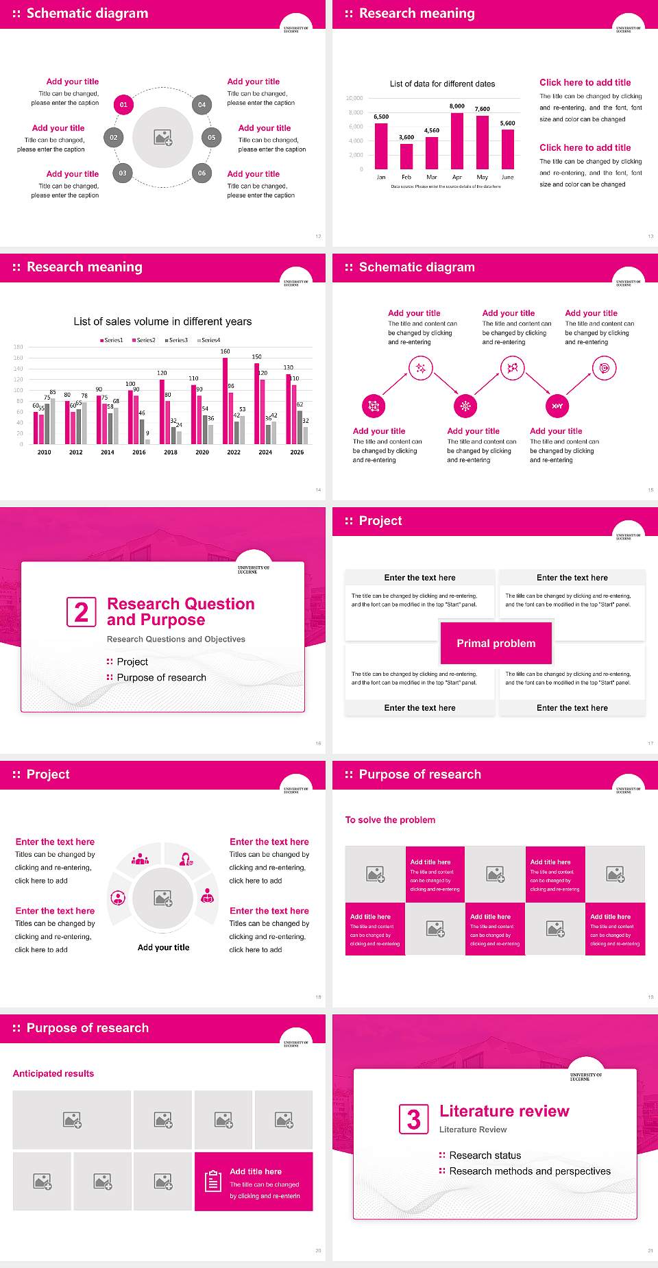 University of Lucerne Graduation Thesis Defense PPT Template4:3 ratio PPT effect preview image3