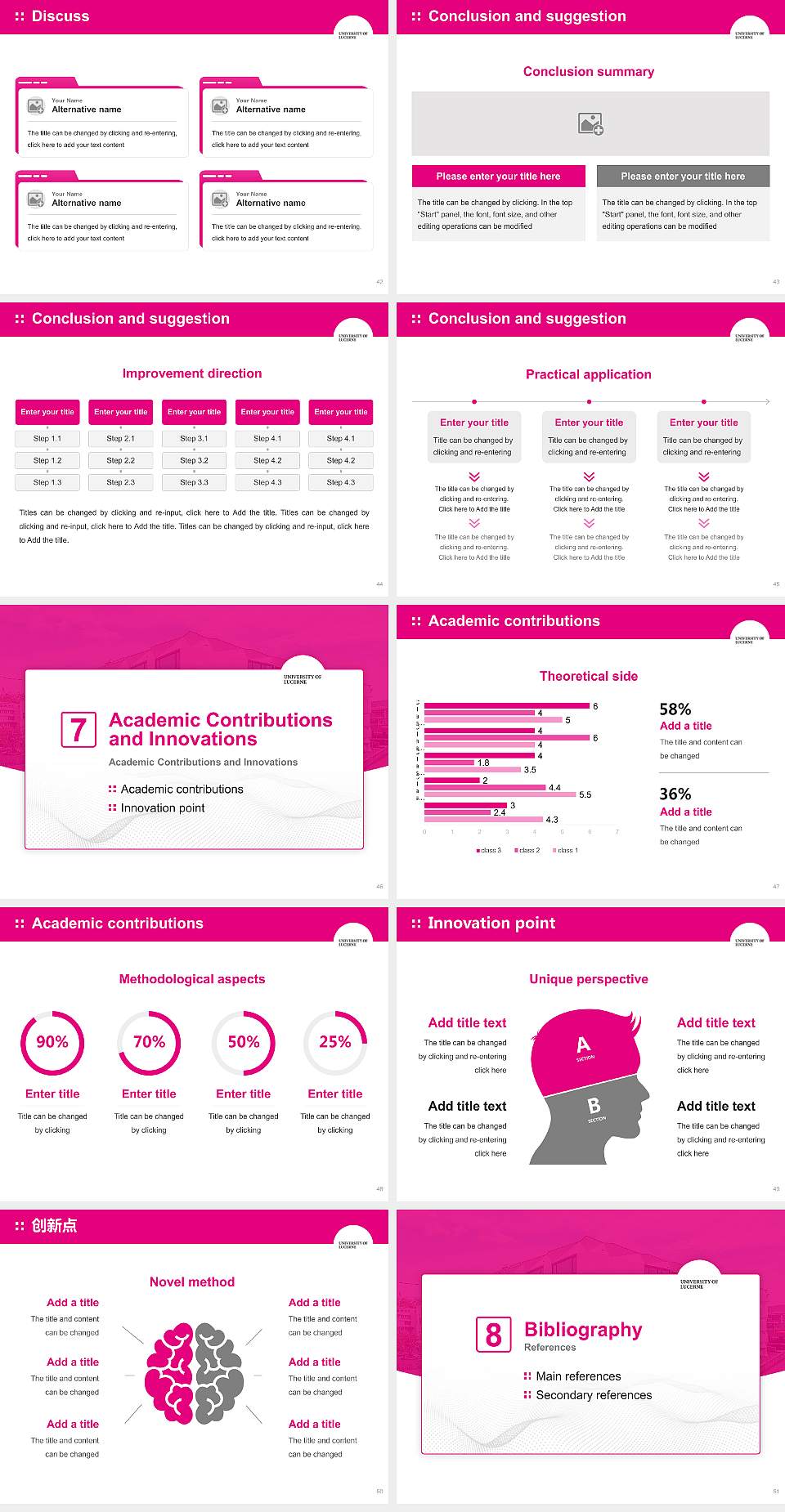 University of Lucerne Graduation Thesis Defense PPT Template4:3 ratio PPT effect preview image6