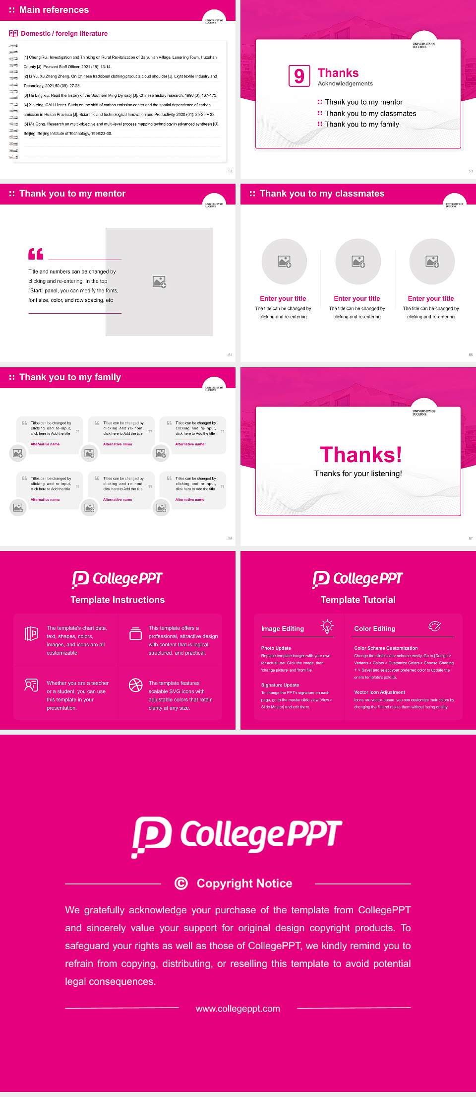 University of Lucerne Graduation Thesis Defense PPT Template4:3 ratio PPT effect preview image7