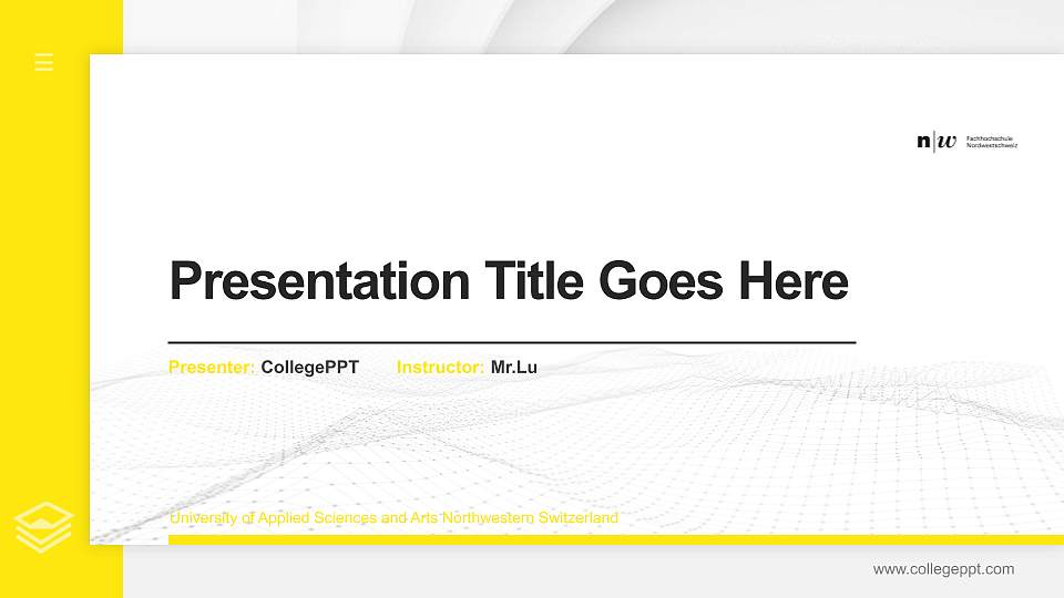 University of Applied Sciences and Arts Northwestern Switzerland Thesis Proposal/Graduation Defense PPT Template16:9 ratio PPT effect preview image