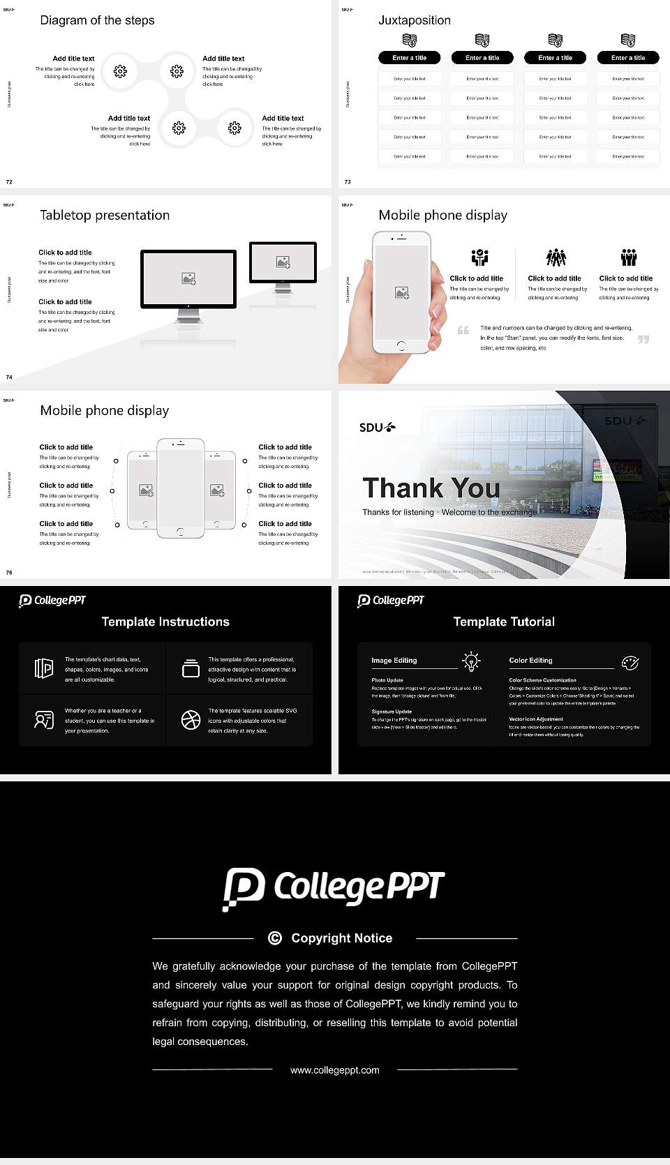 University of Southern Denmark（campus Odense） Competition/Entrepreneurship Contest PPT Template16:9 ratio PPT effect preview image9