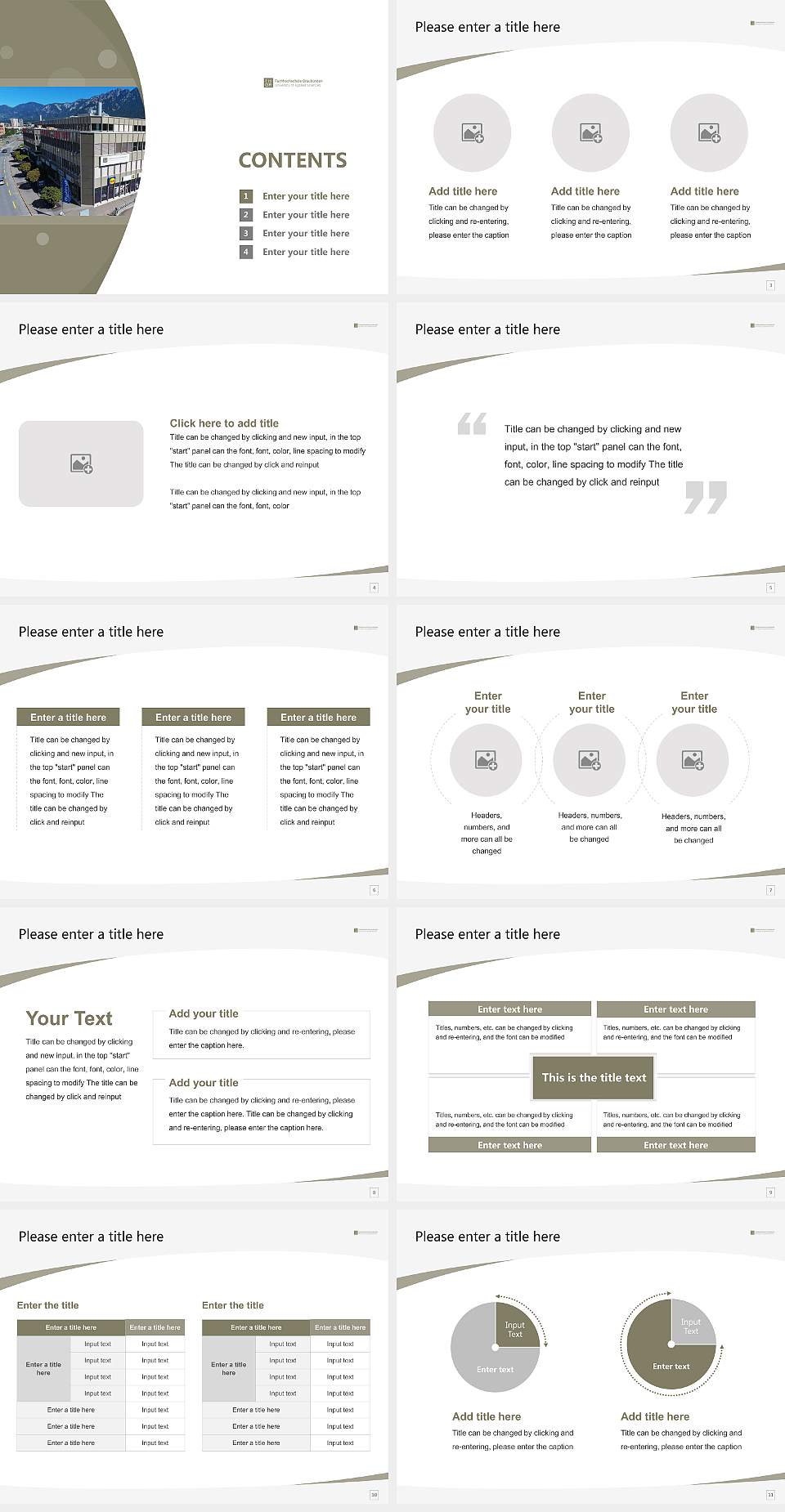 University of Applied Sciences of the Grisons Course/Courseware Creation PPT Template4:3 ratio PPT effect preview image2