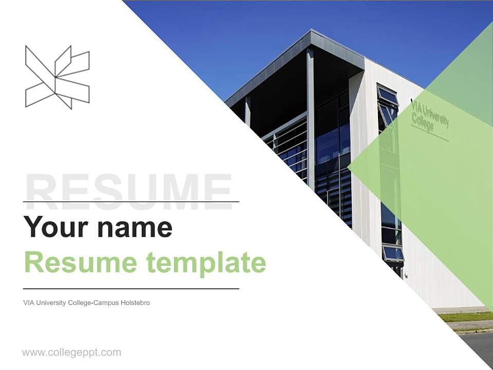 VIA University College-Campus Holstebro Resume PPT Template4:3 ratio PPT effect preview image5