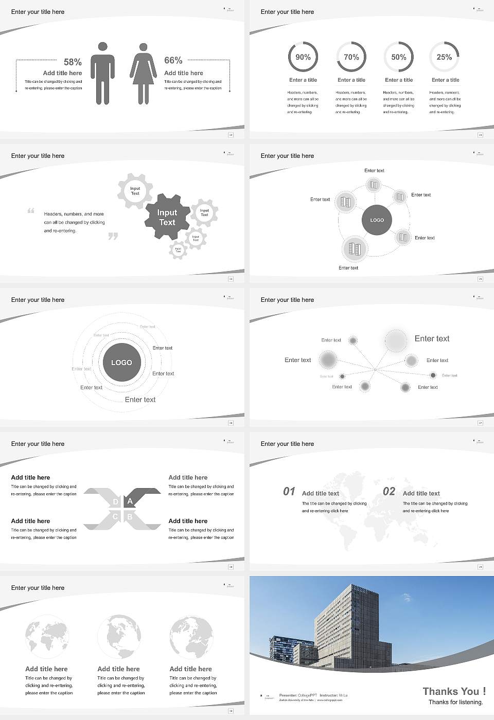 Zurich University of the Arts Course/Courseware Creation PPT Template16:9 ratio PPT effect preview image4