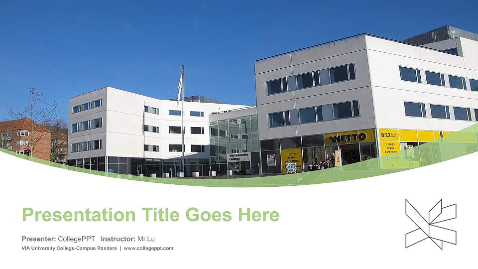 VIA University College-Campus Randers Course/Courseware Creation PPT Template16:9 ratio PPT effect preview image