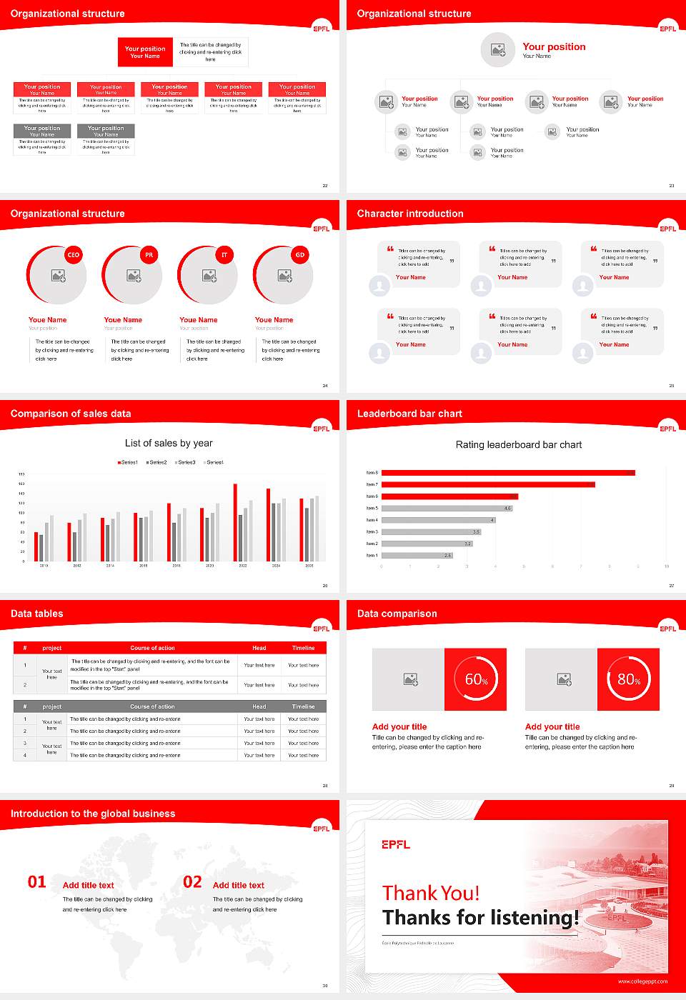 École Polytechnique Fédérale de Lausanne Academic Presentation/Research Findings Report PPT Template16:9 ratio PPT effect preview image4