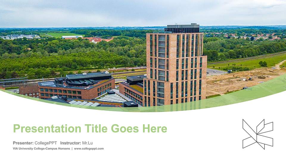 VIA University College-Campus Horsens Course/Courseware Creation PPT Template16:9 ratio PPT effect preview image