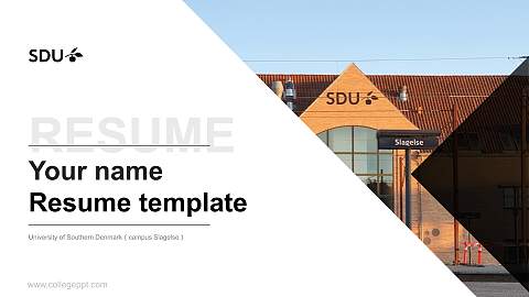University of Southern Denmark（campus Slagelse） Resume PPT Template