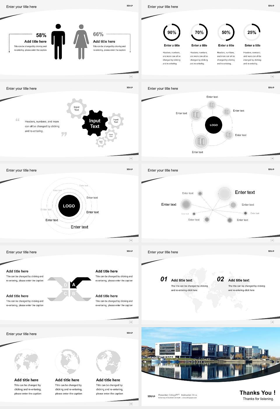 University of Southern Denmark Course/Courseware Creation PPT Template16:9 ratio PPT effect preview image4